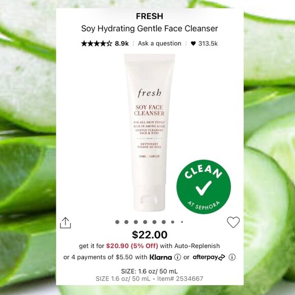 Fresh—Soy Hydrating Gentle Face Cleanser—Deluxe Mini (50mL) *New* - Picture 2 of 8